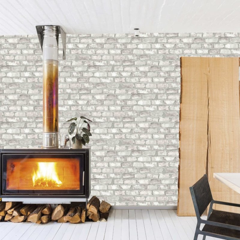 DUTCH WALLCOVERINGS Tapeta tehlový dizajn biela EW3104 