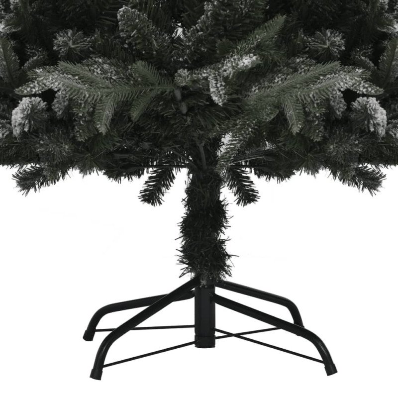 vidaXL Osvetlený umelý vianočný stromček, zasnežený 120 cm, PVC a PE