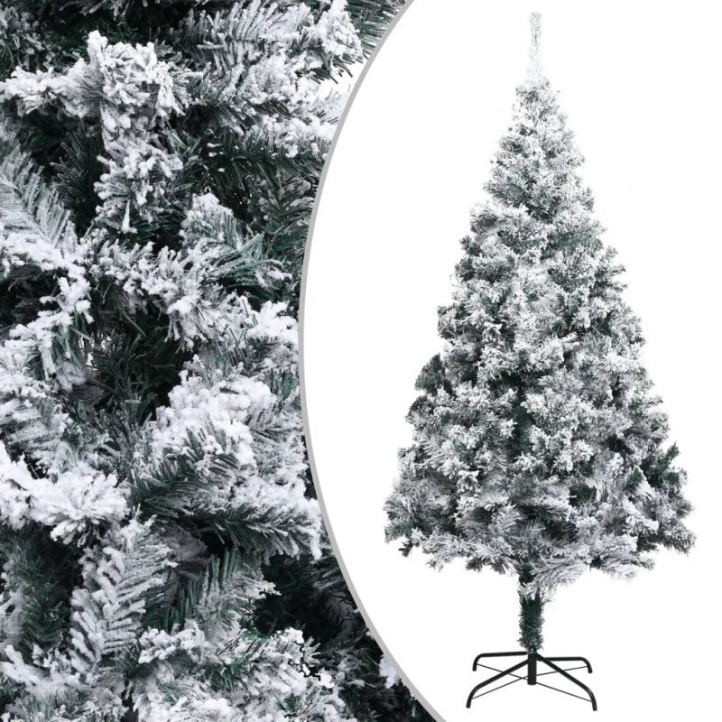vidaXL Umelý vianočný stromček LED, súprava gulí a sneh zelený 400 cm
