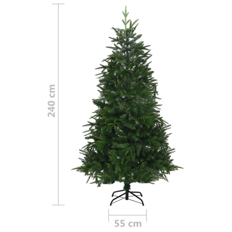 vidaXL Umelý vianočný stromček s LED a súpravou gulí 240 cm zelený PVC