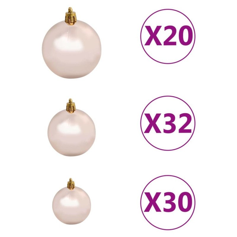 vidaXL Osvetlený umelý vianočný stromček s guľami, LED 400 cm, biely