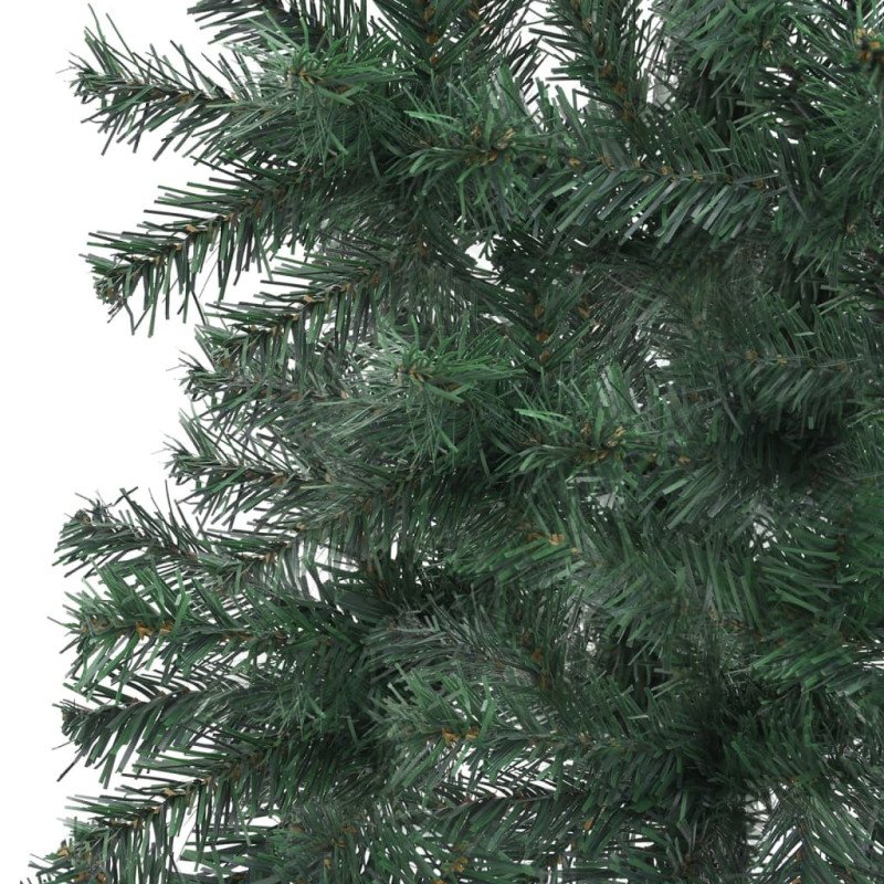 vidaXL Rohový umelý vianočný stromček s LED a guľami zelený 150 cm PVC