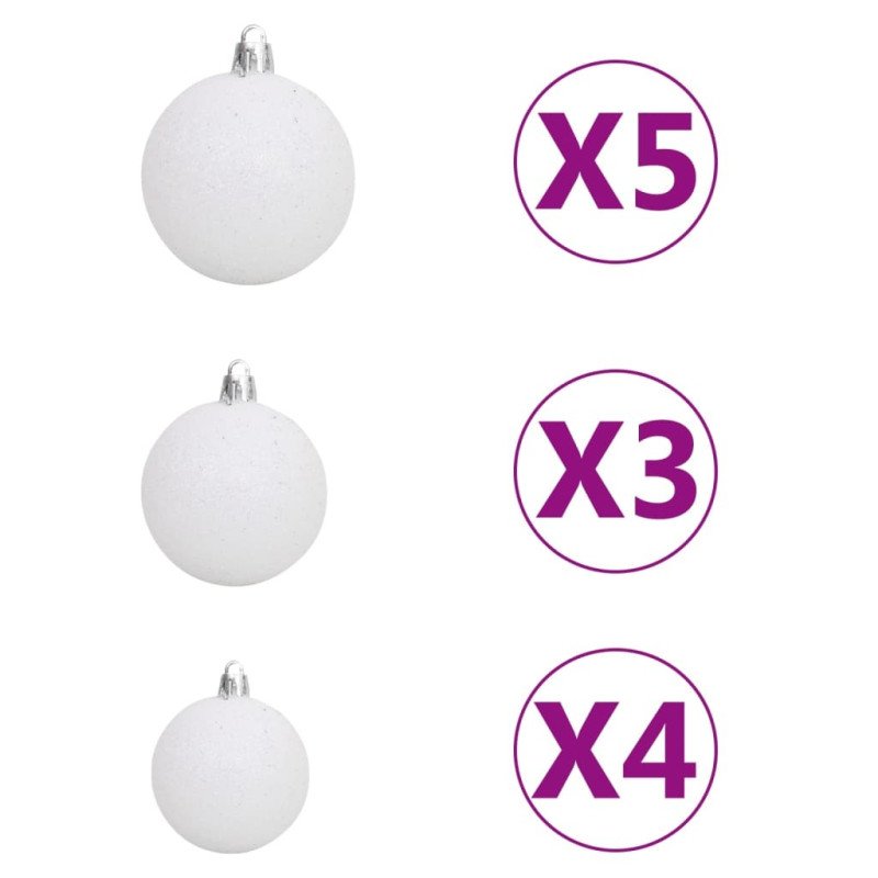 vidaXL Rohový umelý vianočný stromček s LED a guľami zelený 150 cm PVC
