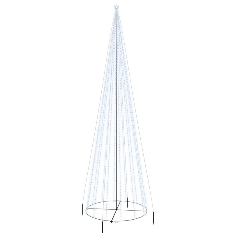 vidaXL Vianočný stromček kužeľ studené biele svetlo 1134 LED 230x800cm
