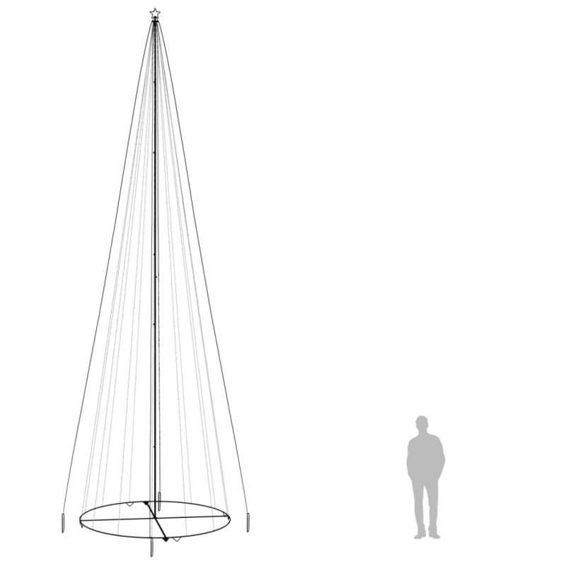 vidaXL Vianočný stromček kužeľ studené biele svetlo 1134 LED 230x800cm