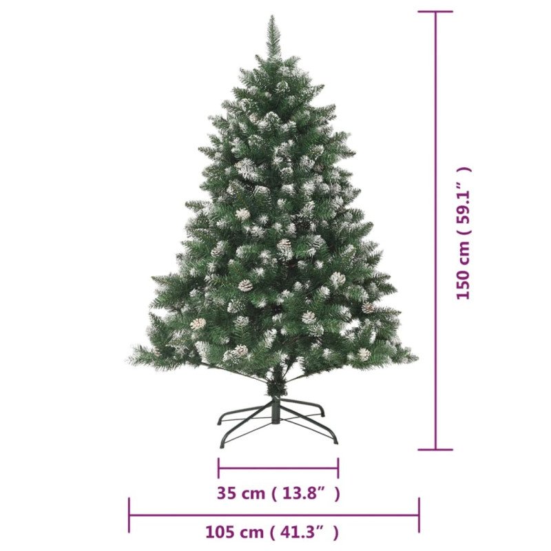 vidaXL Umelý vianočný stromček s podstavcom 150 cm PVC