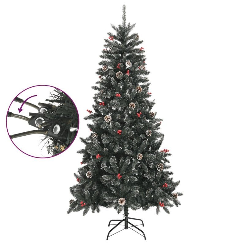 vidaXL Umelý vianočný stromček s podstavcom zelený 210 cm PVC