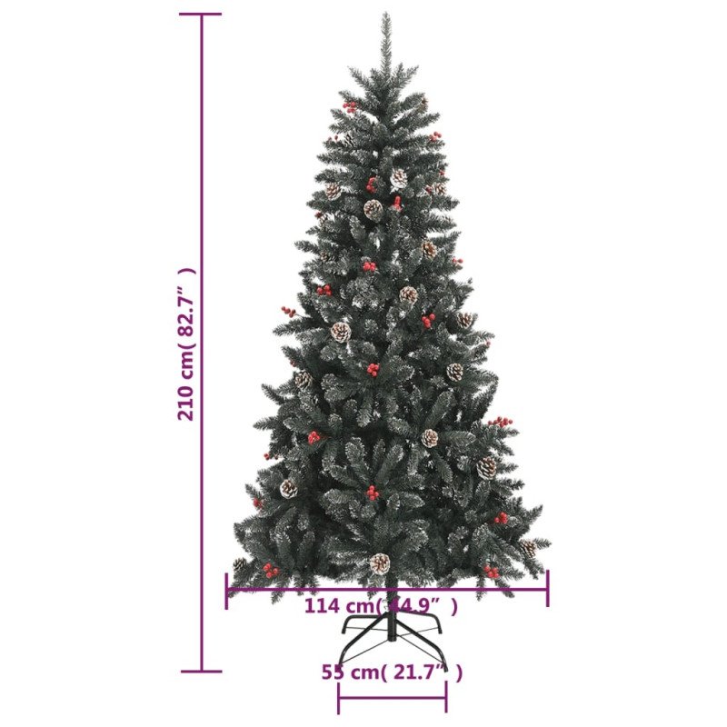 vidaXL Umelý vianočný stromček s podstavcom zelený 210 cm PVC
