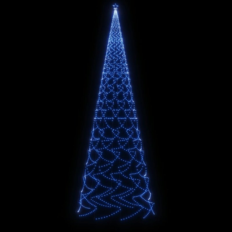 vidaXL Vianočný stromček s hrotom 3000 modrých LED 800 cm