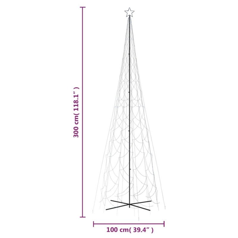 vidaXL Vianočný stromček kužeľ modré svetlo 3000 LED 230x800 cm