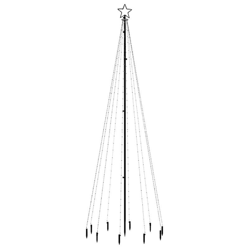 vidaXL Vianočný stromček s hrotom 310 studených a bielych LED 300 cm