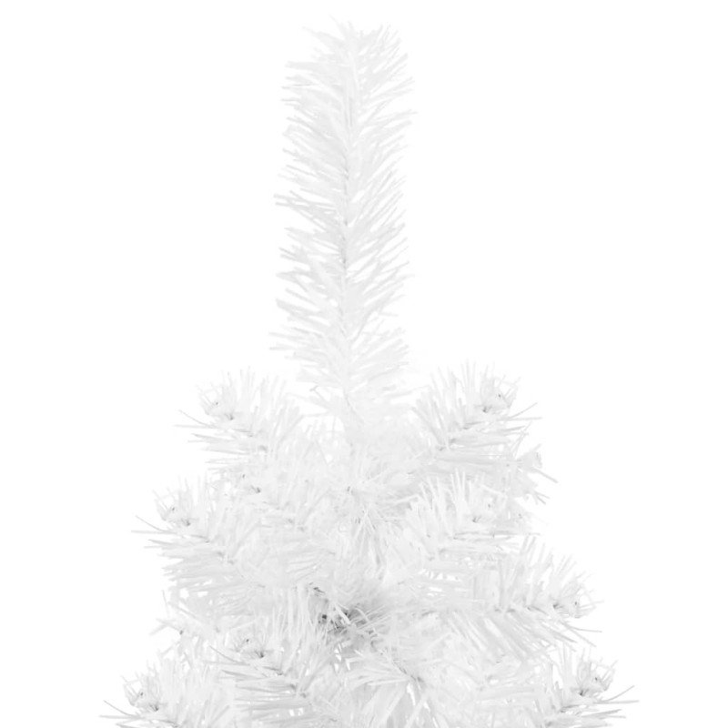 vidaXL Umelý vianočný polovičný stromček so stojanom, biely 120 cm