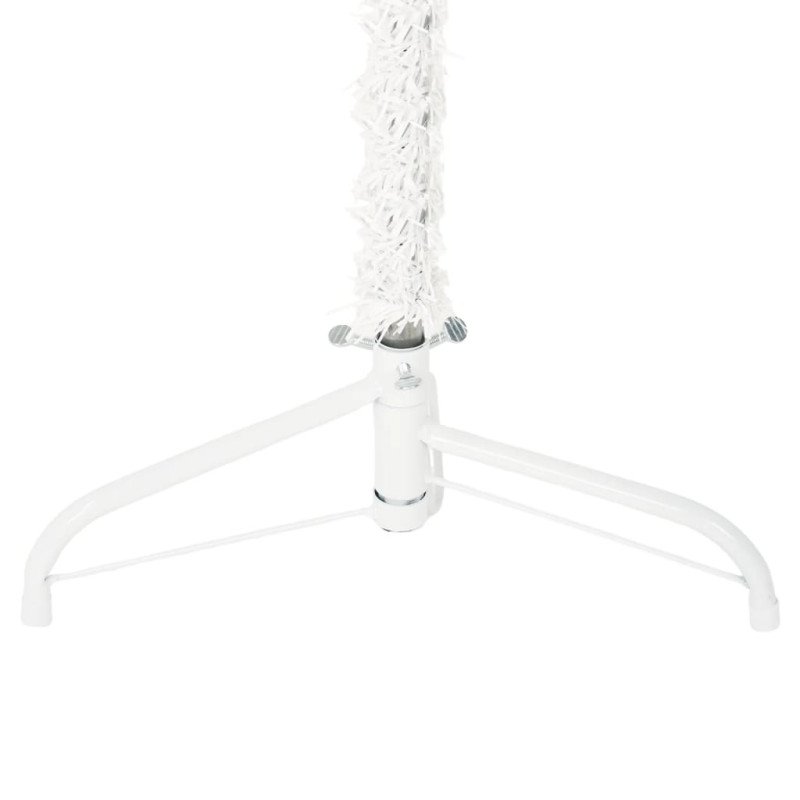 vidaXL Umelý vianočný polovičný stromček so stojanom, biely 120 cm