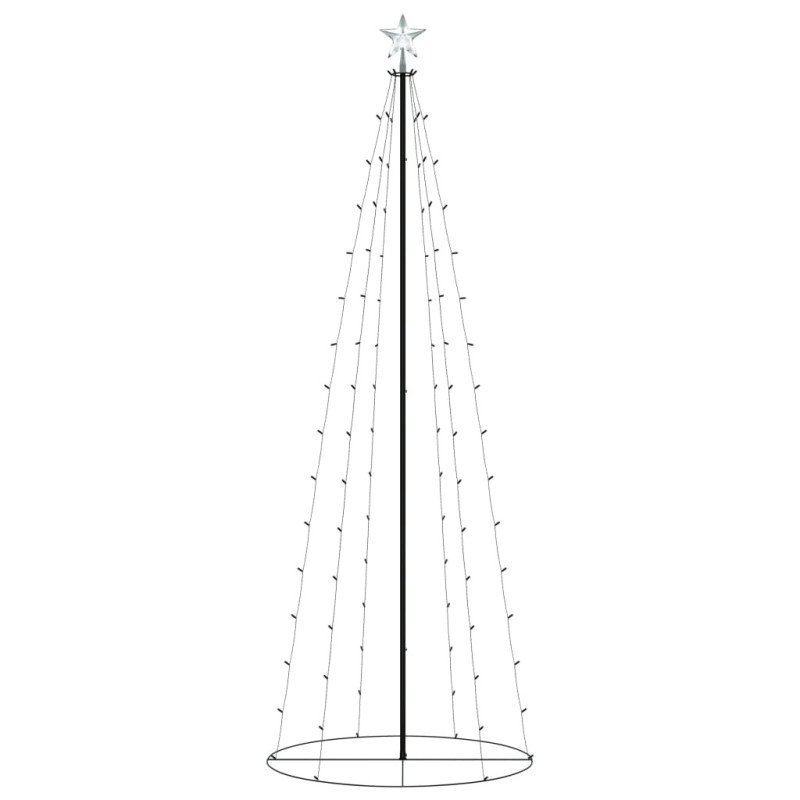 vidaXL Vianočný stromček, kužeľ, 100 LED, teplé biele svetlo 70x180 cm