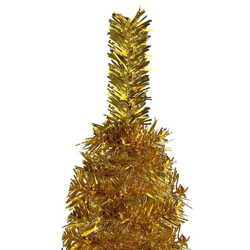 vidaXL Úzky vianočný stromček zlatý 120 cm 
