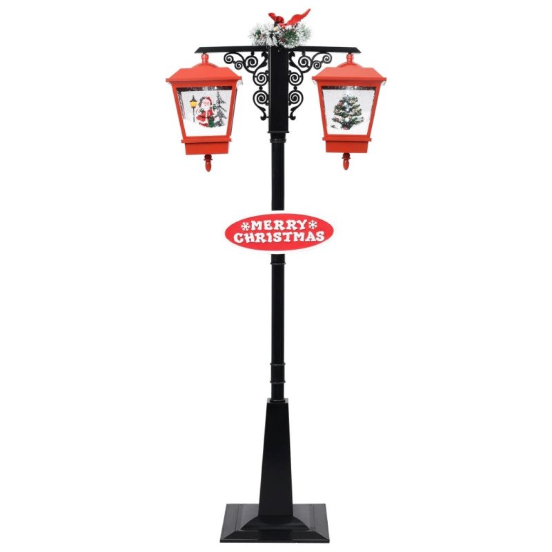 vidaXL Vianočná pouličná lampa so Santom čierno-červená 81x40x188 cm PVC