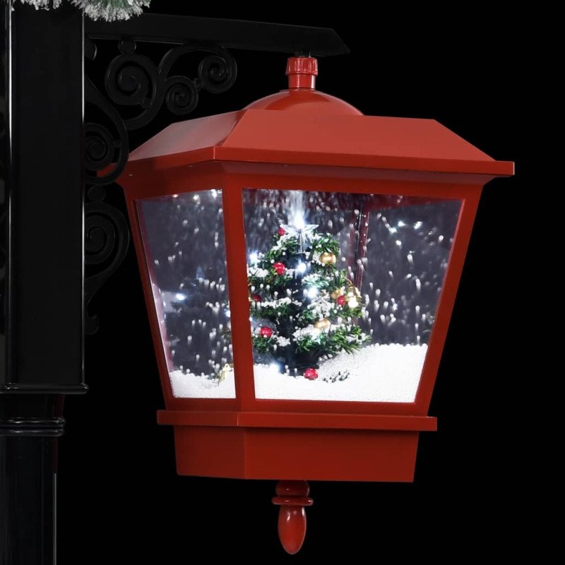 vidaXL Vianočná pouličná lampa so Santom čierno-červená 81x40x188 cm PVC