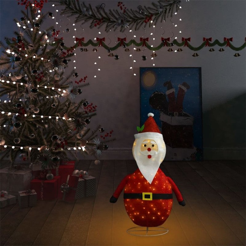 vidaXL Vianočná ozdoba figúrka Santa Claus LED luxusná látka 60 cm