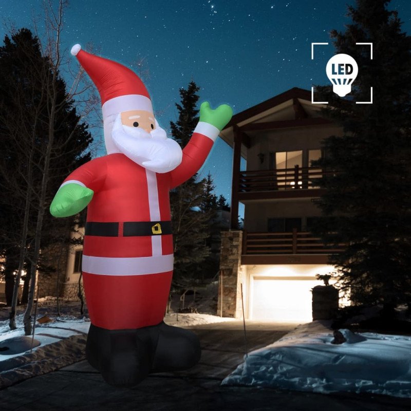 vidaXL Nafukovací vianočný Santa Claus s LED IP44 600 cm XXL  