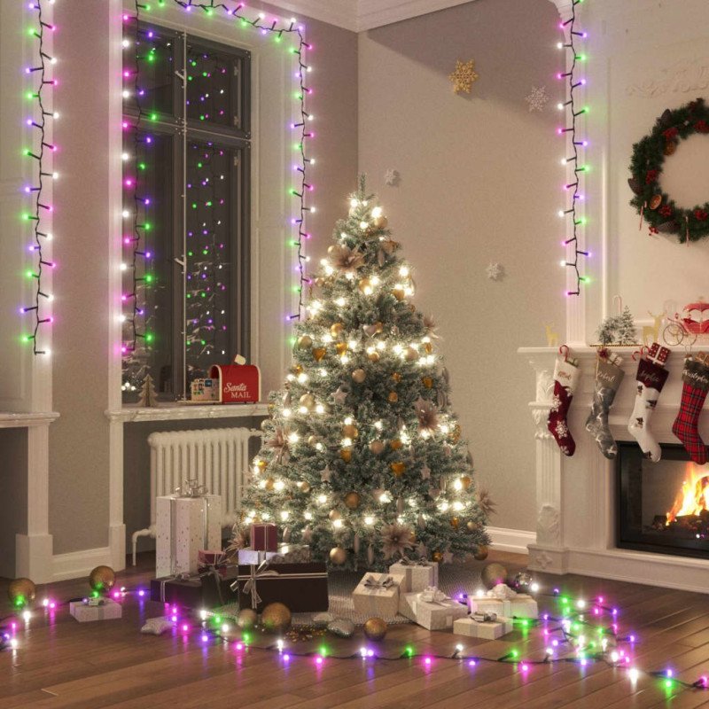 vidaXL Kompaktná LED reťaz, 400 diód, pastelové farby 13 m, PVC