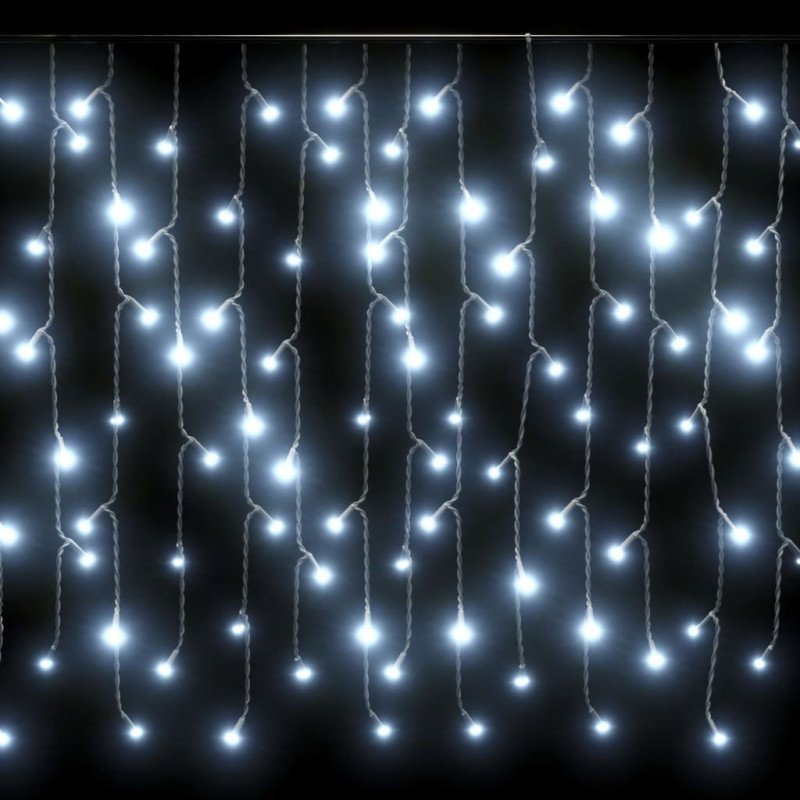 vidaXL LED svetelný záves cencúle 10 m 400 LED studená biela 8 funkcií