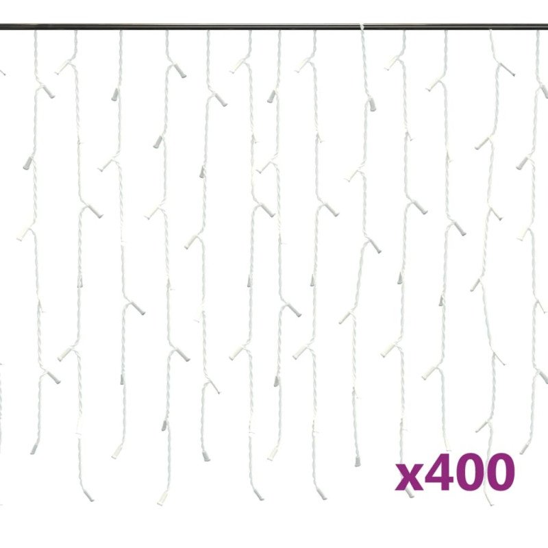 vidaXL LED záclonové svetlá cencúle 10 m 400 LED modré 8 funkcií