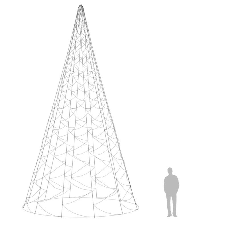 vidaXL Vianočný stromček na stožiari teplé biele svetlo 3000 LED 800cm