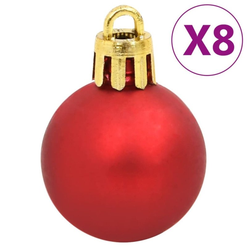 vidaXL 112dielna sada vianočných ozdôb červená/zelená/zlatá polystyrén