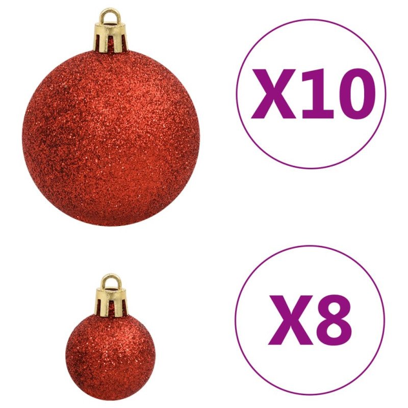vidaXL 112dielna sada vianočných ozdôb červená/zelená/zlatá polystyrén