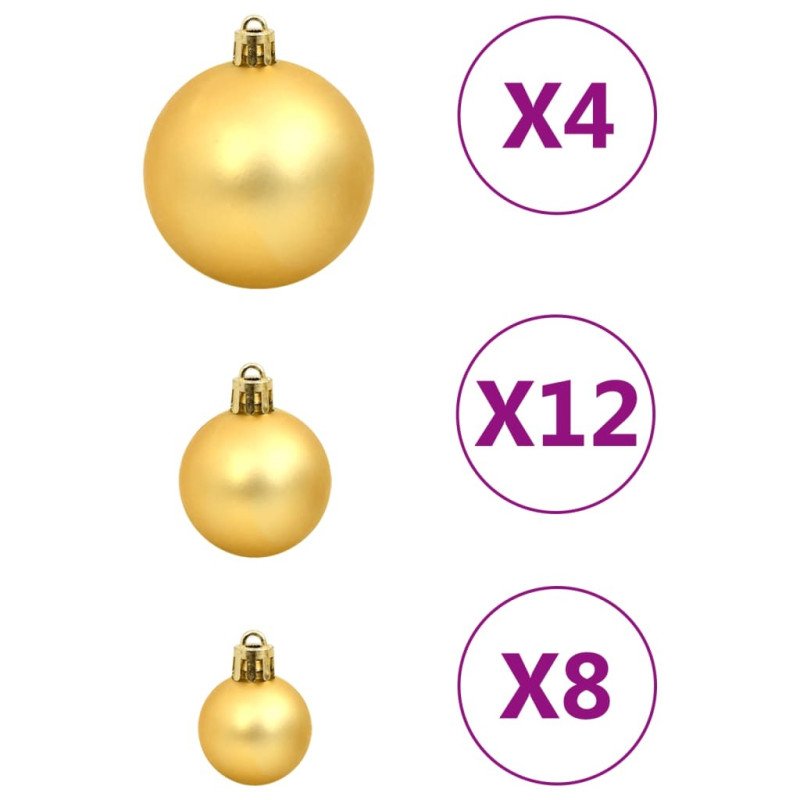 vidaXL 112dielna sada vianočných ozdôb červená/zelená/zlatá polystyrén