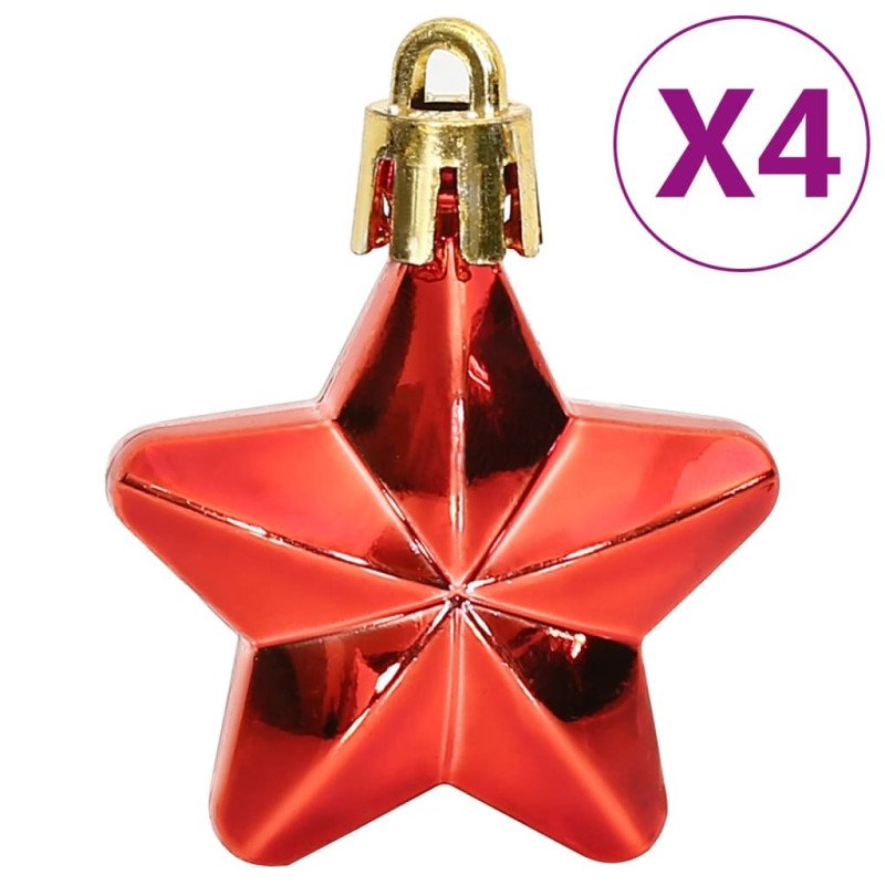 vidaXL 112dielna sada vianočných ozdôb červená/zelená/zlatá polystyrén