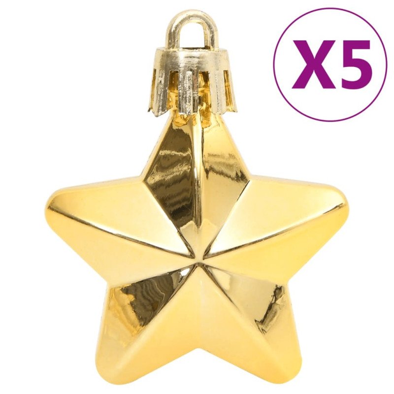 vidaXL 112dielna sada vianočných ozdôb červená/zelená/zlatá polystyrén