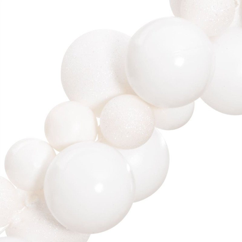 vidaXL Vianočná girlanda z gulí biela 175 cm polystyrén