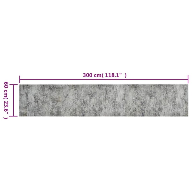 vidaXL Kuchynský koberec umývateľný Beton 60x300 cm zamat