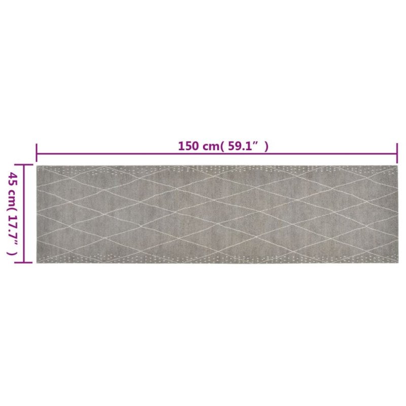vidaXL Kuchynský koberec umývateľný kosoštvorec 45x150 cm zamat