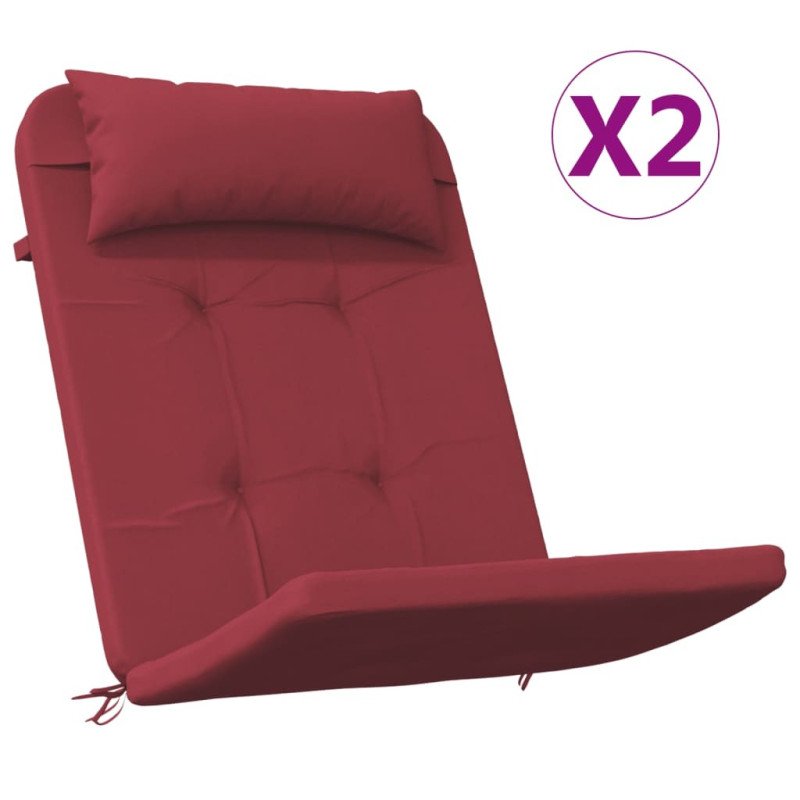 vidaXL Podušky na stoličky Adirondack 2 ks vínové oxfordská látka