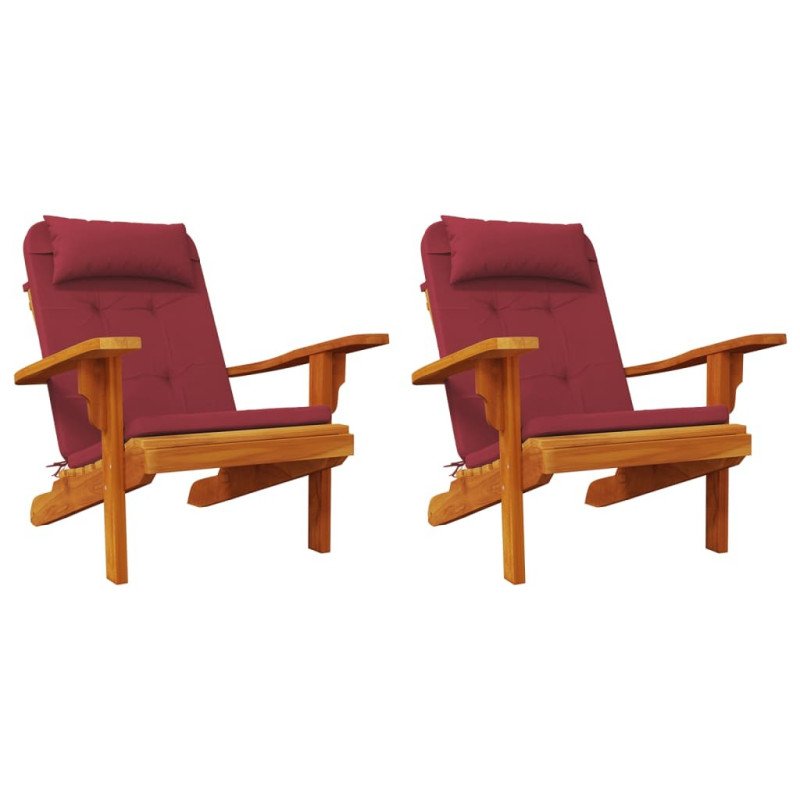 vidaXL Podušky na stoličky Adirondack 2 ks vínové oxfordská látka