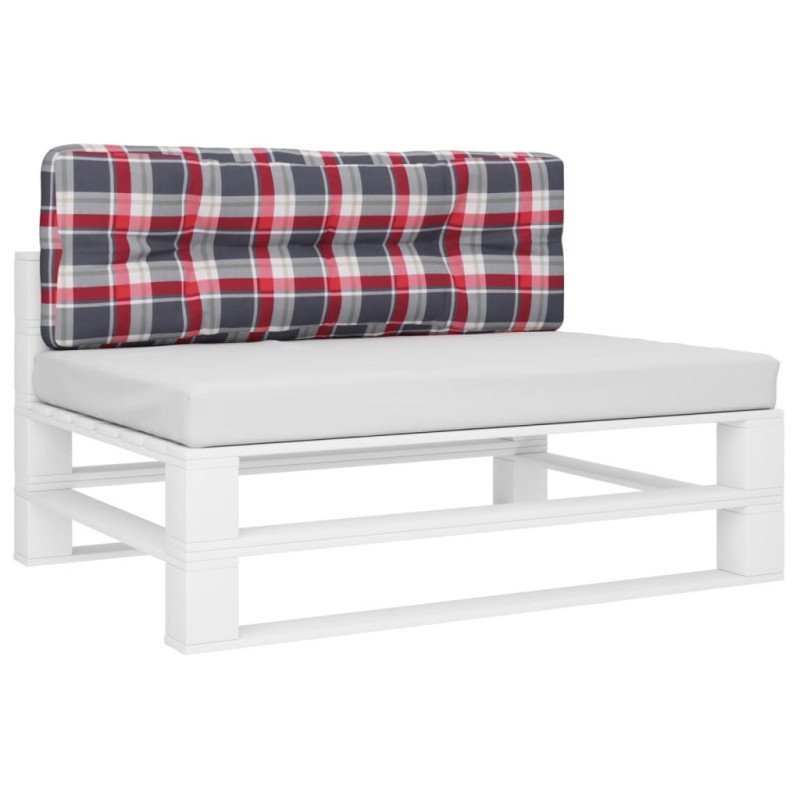 vidaXL Podložka na paletový nábytok, červené kocky 120x40x12 cm, látka