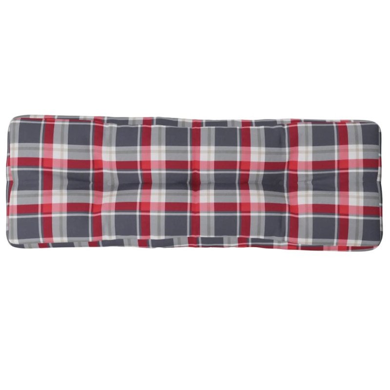 vidaXL Podložka na paletový nábytok, červené kocky 120x40x12 cm, látka