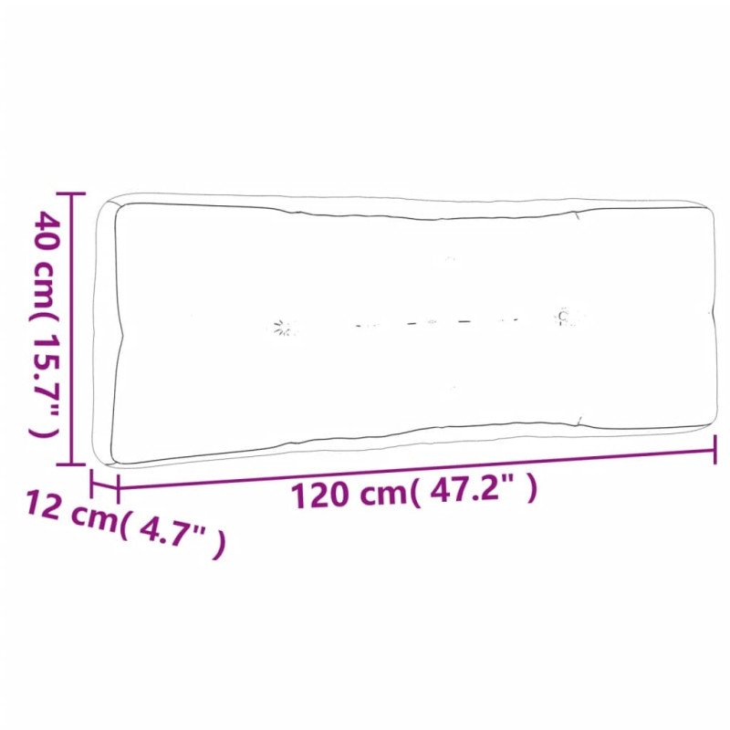 vidaXL Podložka na paletový nábytok, červené kocky 120x40x12 cm, látka
