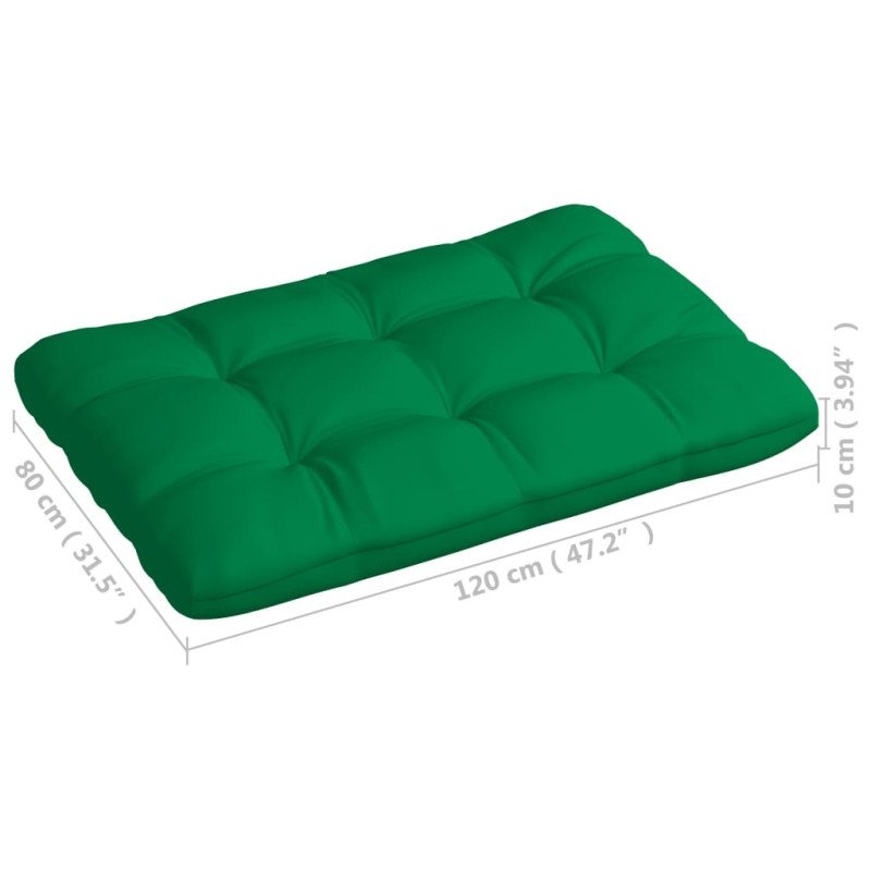 vidaXL Podložky na paletovú sedačku 7 ks zelené