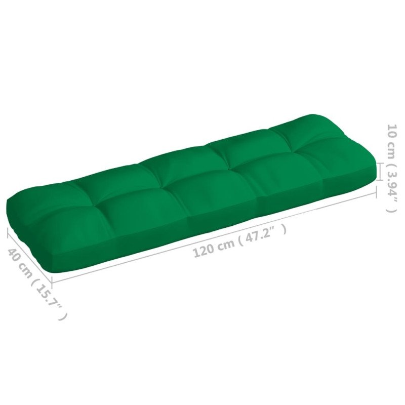 vidaXL Podložky na paletovú sedačku 7 ks zelené