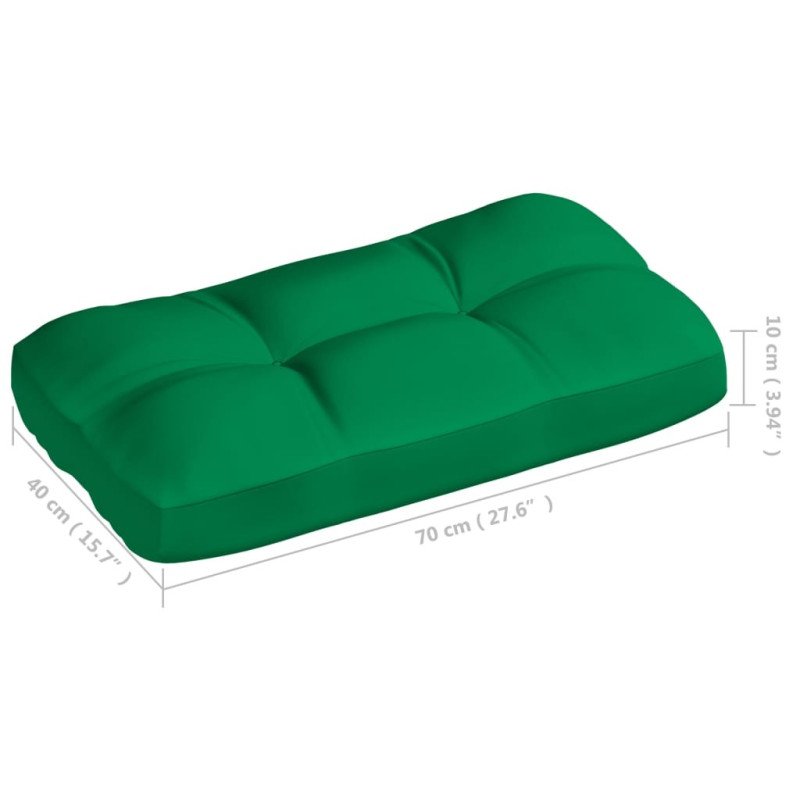 vidaXL Podložky na paletovú sedačku 7 ks zelené