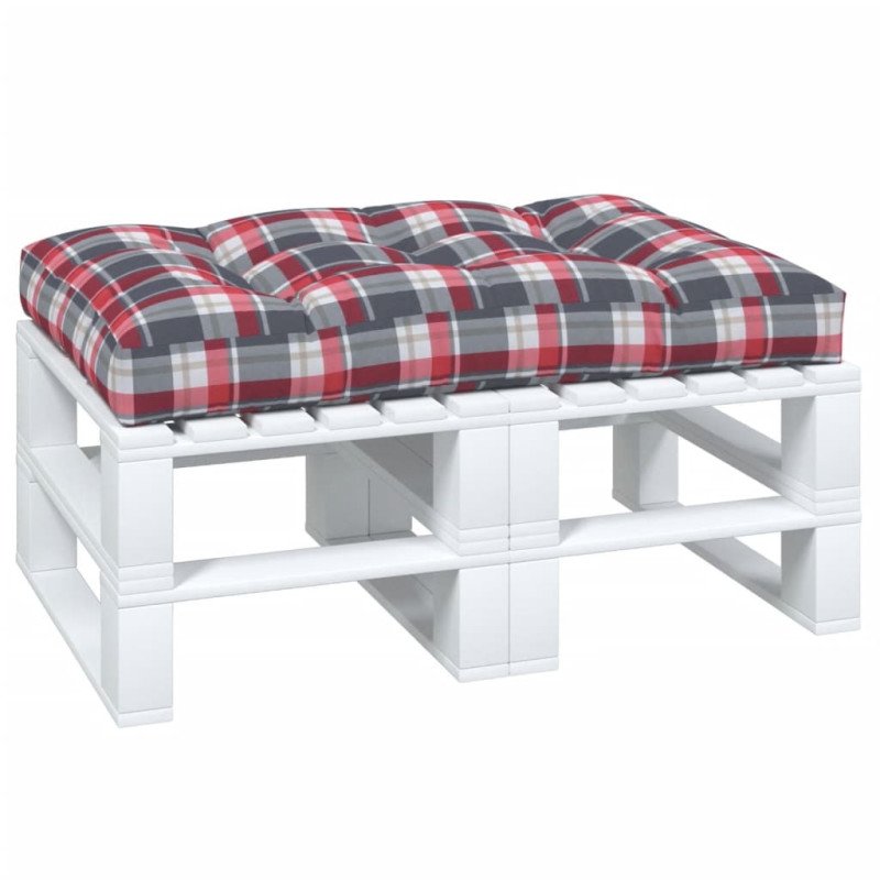 vidaXL Podložka na paletový nábytok, červené kocky 120x80x12 cm, látka