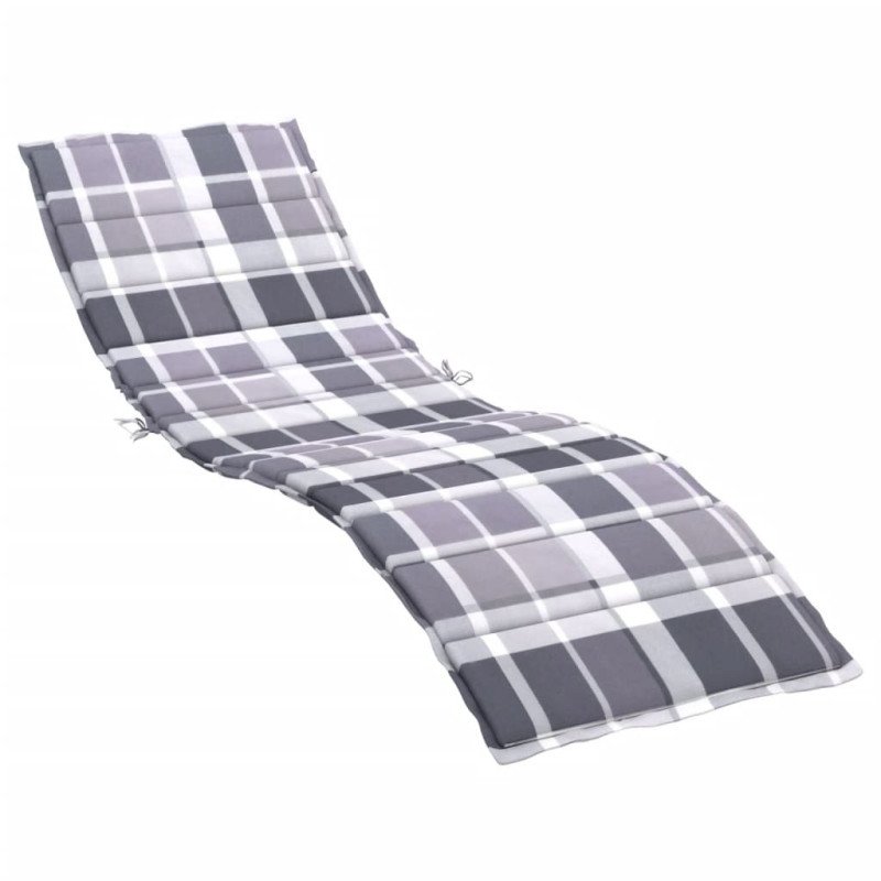 vidaXL Podložka na ležadlo, sivé kocky 200x60x3 cm, oxfordská látka