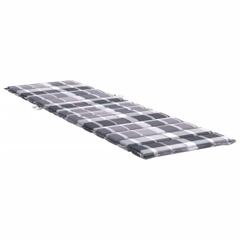 vidaXL Podložka na ležadlo, sivé kocky 200x60x3 cm, oxfordská látka