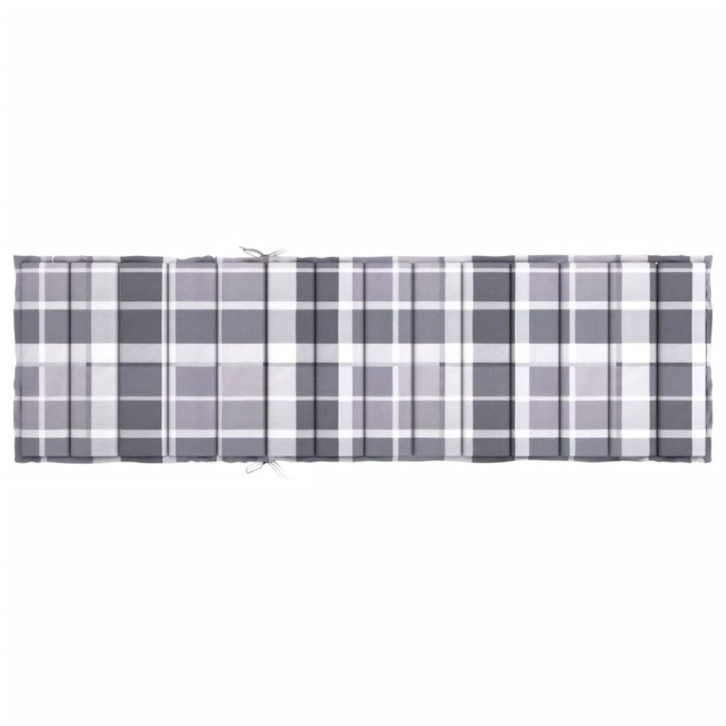 vidaXL Podložka na ležadlo, sivé kocky 200x60x3 cm, oxfordská látka