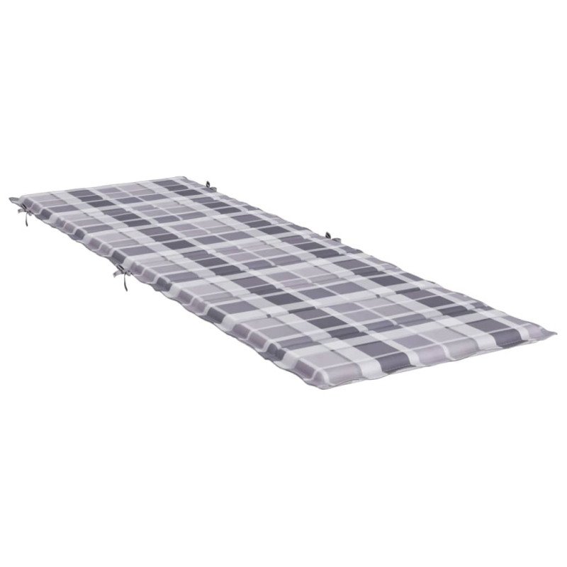 vidaXL Podložka na ležadlo, sivé kocky 186x58x3 cm, oxfordská látka