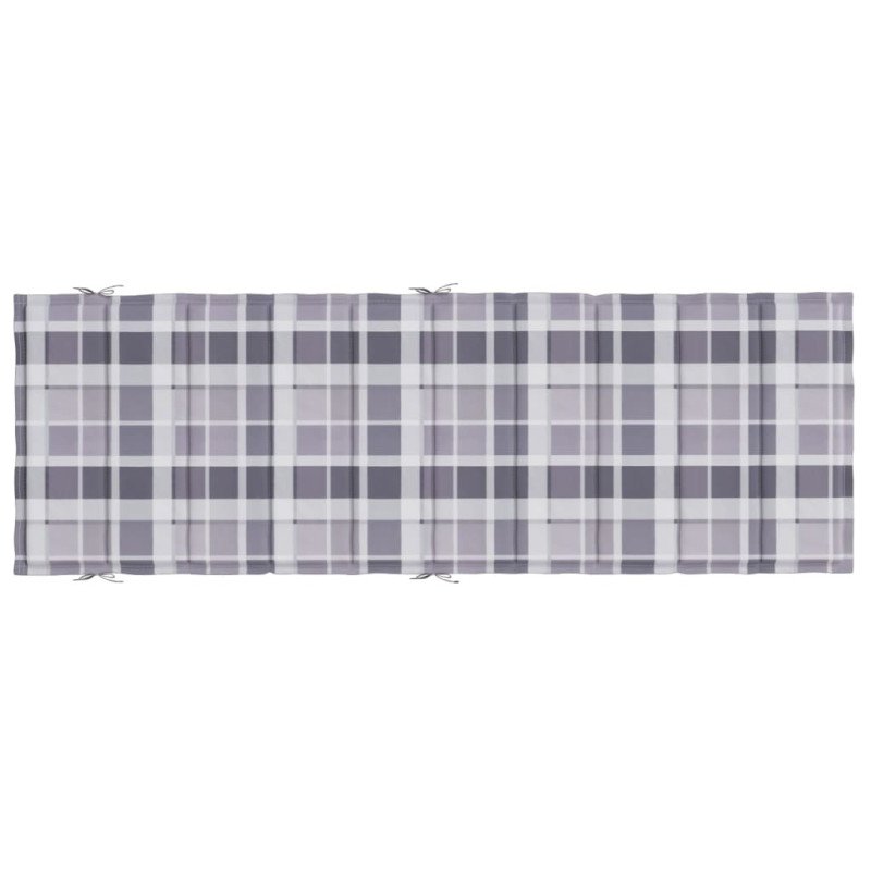 vidaXL Podložka na ležadlo, sivé kocky 186x58x3 cm, oxfordská látka