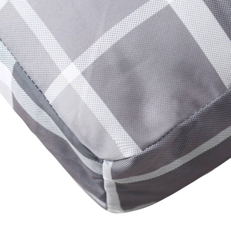 vidaXL Podložka na paletový nábytok, sivé kocky 120x40x12 cm, látka